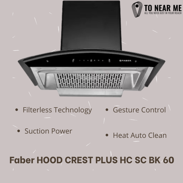 Faber HOOD CREST PLUS HC SC BK 60 Auto Clean Wall Mounted Chimney(BLACK 1200 CMH)